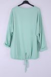 GRANDE TAILLE TOP EFFET ARGENTE 0545 VERT PASTEL