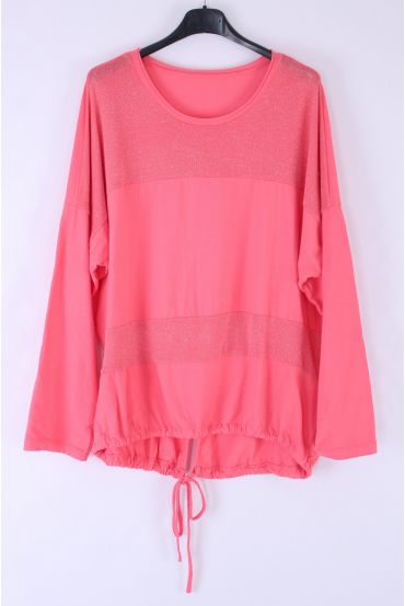 GRANDE TAILLE TOP EFFET ARGENTE 0545 CORAIL