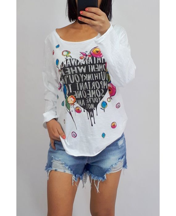 T-SHIRT CORAZÓN 7001 BLANCO