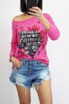 T-SHIRT CUORE 7001 FUSHIA