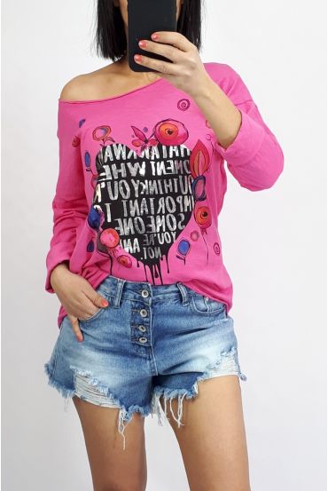 T-SHIRT CUORE 7001 FUSHIA