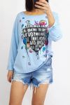 T-SHIRT CUORE 7001 BLU