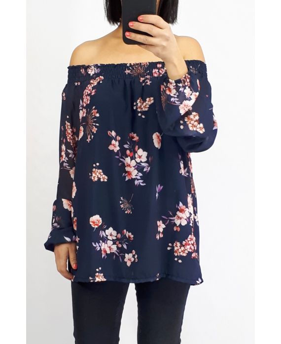 BLOUSE CLOAKING PRINTED 0540 NAVY BLUE