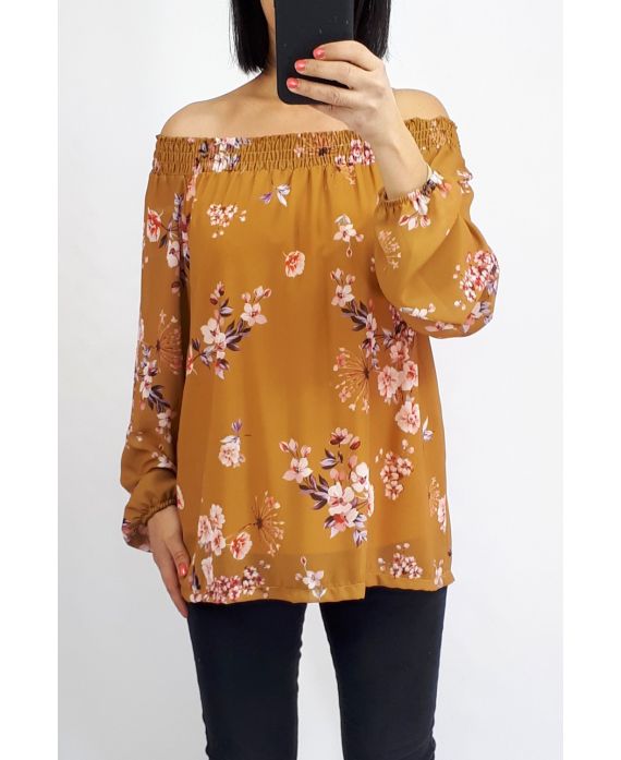 BLOUSE CLOAKING PRINTED 0540 MUSTARD