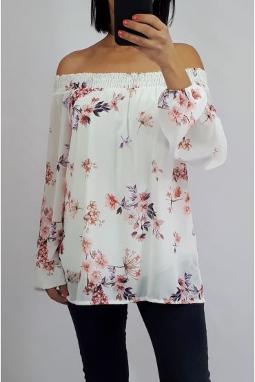 BLUSA DE ENCUBRIMIENTO IMPRESO 0540 BLANCO