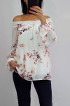 BLUSA DE ENCUBRIMIENTO IMPRESO 0540 BLANCO