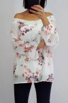 BLUSA DE ENCUBRIMIENTO IMPRESO 0540 BLANCO