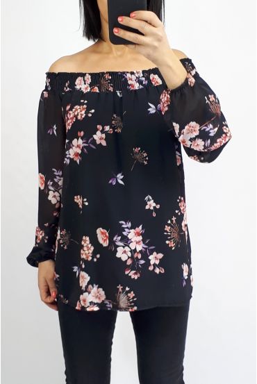 BLUSA DE ENCUBRIMIENTO IMPRESO 0540 NEGRO