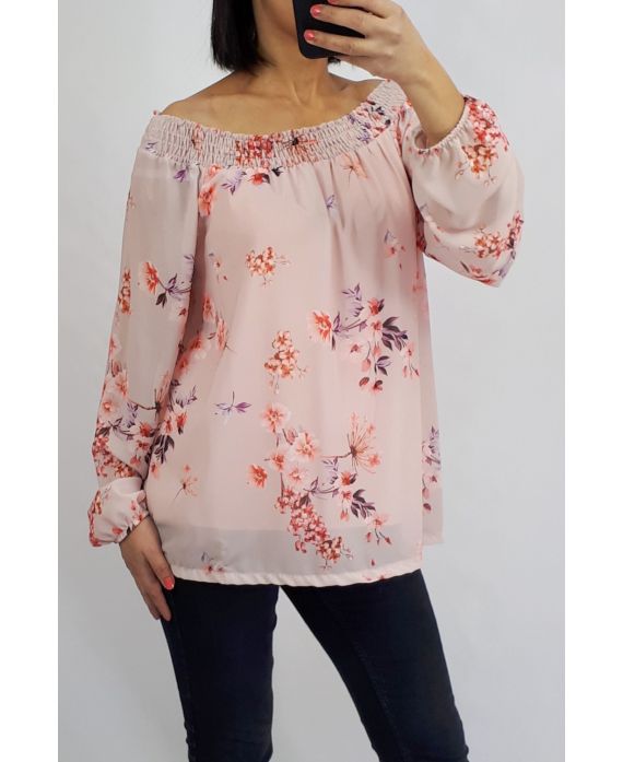 BLOUSE CLOAKING AFGEDRUKT 0540 ROSE