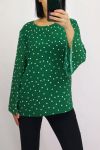 BLOUSE VOILAGE A POIS 0505 VERT