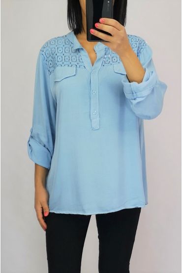 BLOUSE PAILLETE KANT 0554 SKY BLUE