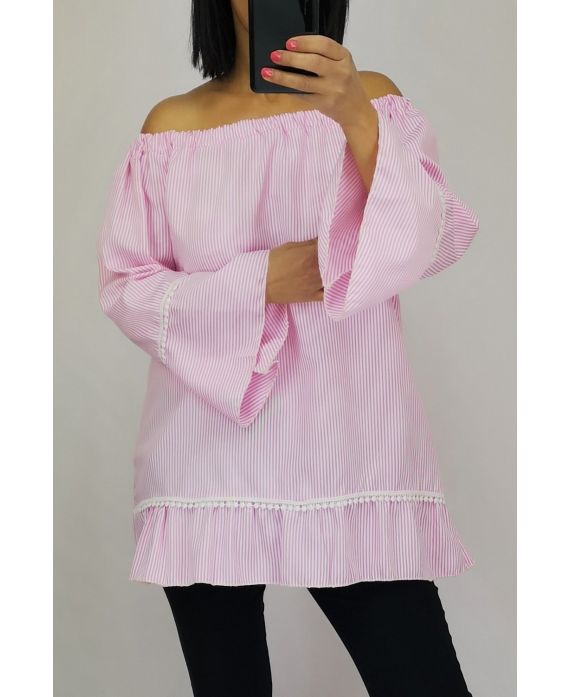 ROBE RAYEE SPALLE 0553 ROSA