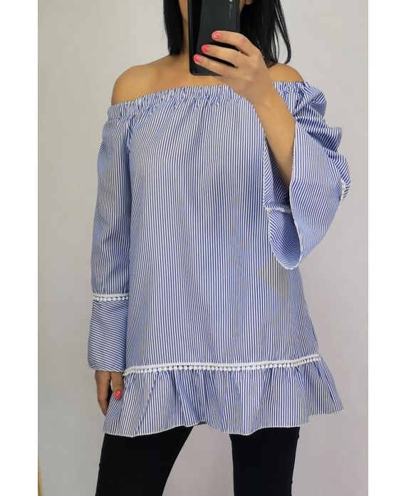 ROBE RAYEE SPALLE 0553 BLU