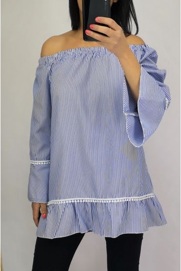 ROBE RAYEE SHOULDERS 0553 BLUE