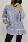 ROBE RAYEE SPALLE 0553 BLU