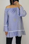 ROBE RAYEE SPALLE 0553 BLU