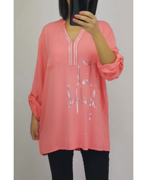 BLOUSE ARGENTE SCRIPTURES 0552 CORAL