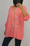 BLOUSE ARGENTE SCRIPTURES 0552 CORAL