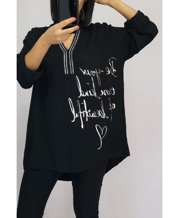 BLOUSE ARGENTE SCRIPTURES 0552 BLACK