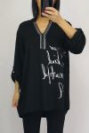 BLOUSE ARGENTE SCRIPTURES 0552 BLACK