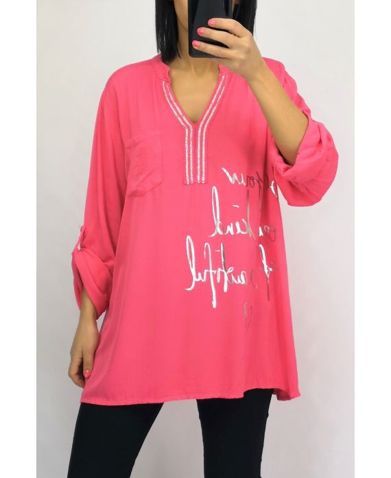 BLOUSE ARGENTE SCHRIFTEN 0552 FUSHIA