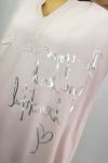 BLUSE SILBER SCHRIFT 0552 ROSA