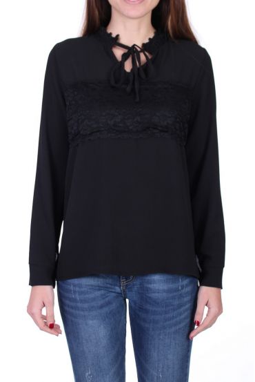 BLUSA DE ENCAJE 0525 NEGRO