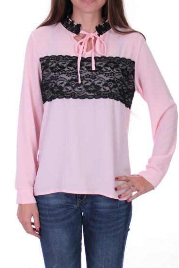 BLOUSE LACE 0525 ROZE