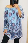 TUNIC PRINTED ETHNIC 0556 BLUE SKY