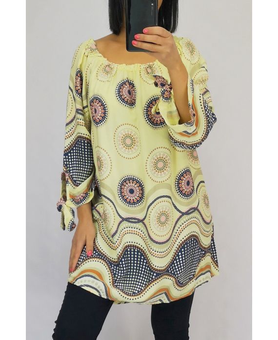 TUNIC PRINTED ETHNIC 0556 YELLOW