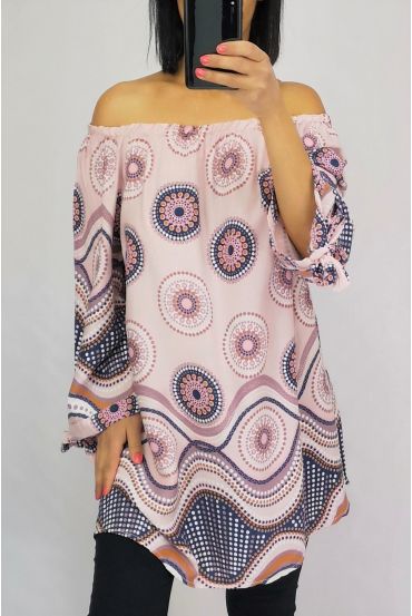 TUNIC PRINTED ETHNIC 0556 PINK