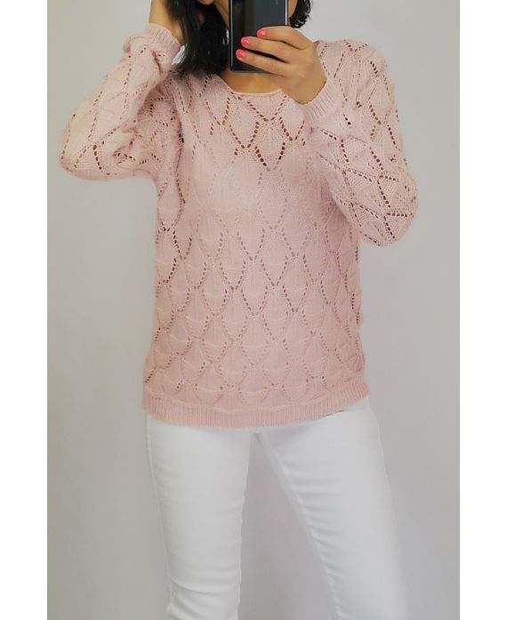 MAGLIA PULLOVER AJOUREE 0528 ROSA