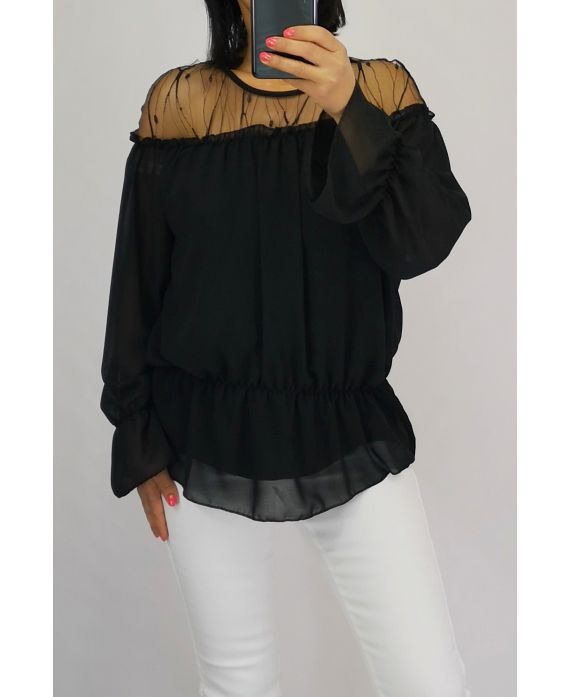 BLUSA DE ENCAJE 0515 NEGRO