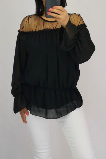 BLUSA DE ENCAJE 0515 NEGRO