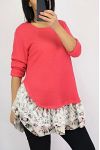 TUNIC BASIC LACE 0564 CORAL