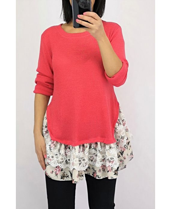 TUNIC BASIC LACE 0564 CORAL