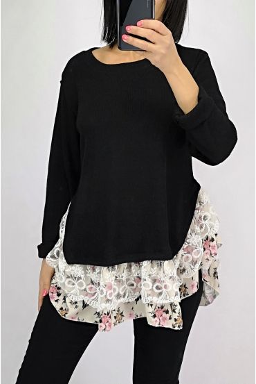 TUNIC BASIC LACE 0564 BLACK