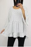 TUNIEK HEEFT POLKA DOT BOHEME 0563 WIT