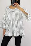 TUNIC TOP HAS POLKA DOT BOHEME 0563 WHITE