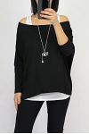 T-SHIRT 2 PEZZI + COLLANA 0562 NERO