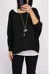 T-SHIRT 2 PEZZI + COLLANA 0562 NERO