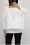 T-SHIRT 2 PEZZI + COLLANA 0562 BIANCO