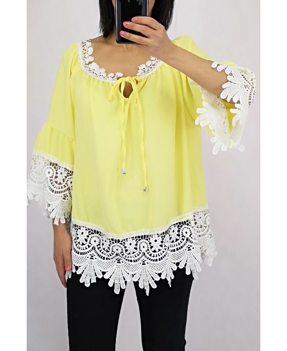 TUNIQUE DENTELLE 0565 JAUNE