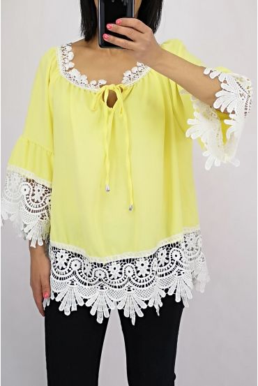 TUNIQUE DENTELLE 0565 JAUNE