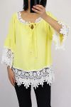 TUNIQUE DENTELLE 0565 JAUNE