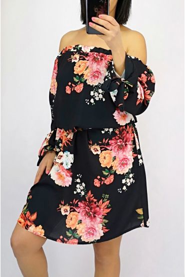 ROBE IMPRIME TROPICAL 0539 NOIR