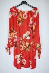 KLEID DRUCKT TROPICAL 0539 ROT