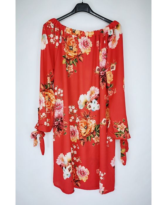 ROBE IMPRIME TROPICAL 0539 ROUGE