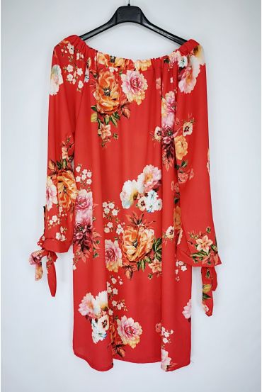 ROBE IMPRIME TROPICAL 0539 ROUGE