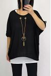 T-SHIRT 2 PIECES BIJOU INTEGRE 0560 NOIR